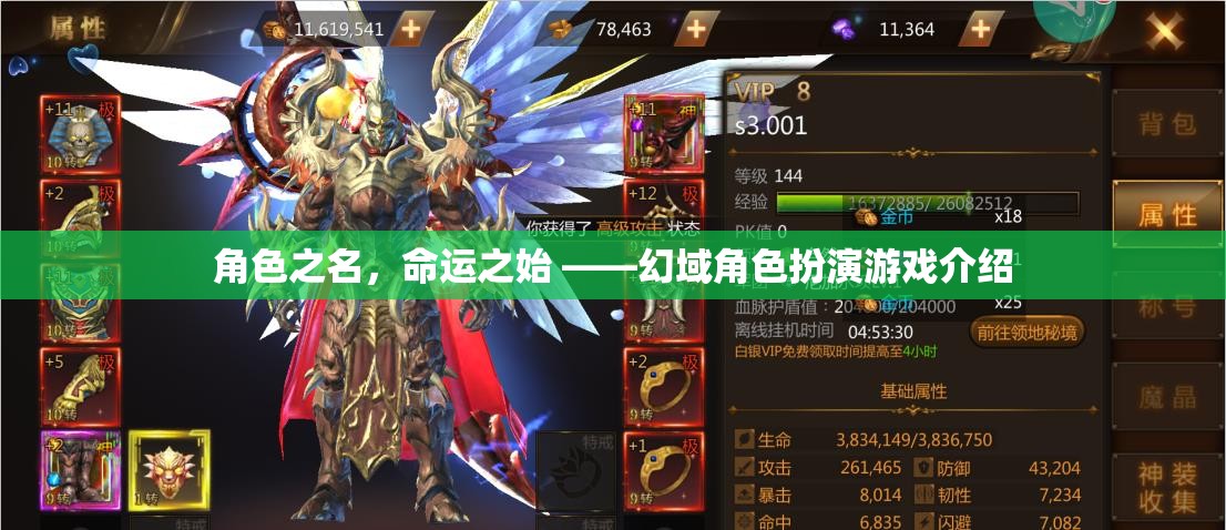 角色之名，命運之始，探索幻域角色扮演游戲的奇幻之旅