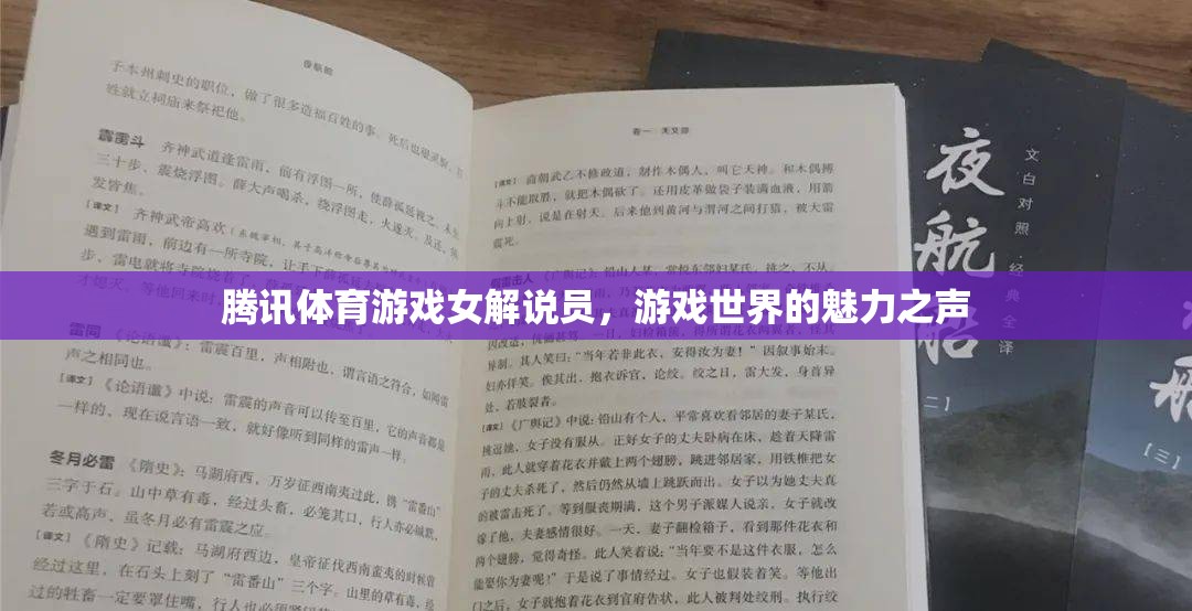 騰訊體育游戲女解說員，游戲世界的魅力之聲