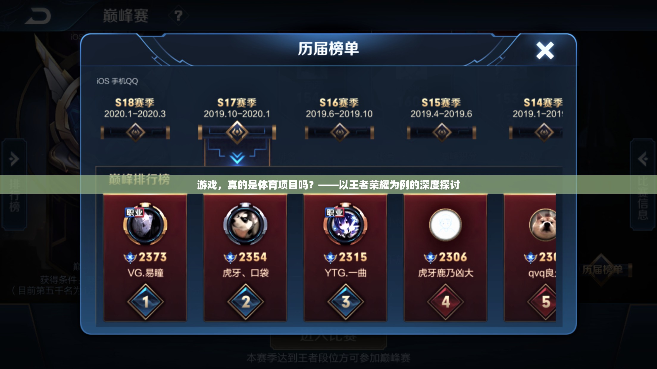 王者榮耀，游戲是否應被視為體育項目？