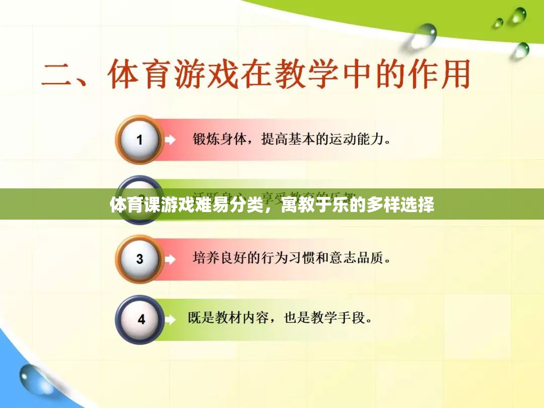 體育課游戲難易分類(lèi)，寓教于樂(lè)的多樣選擇