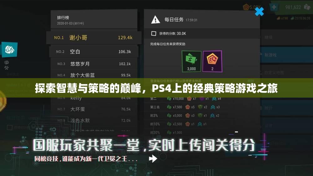 PS4經(jīng)典策略游戲，智慧與策略的巔峰之旅