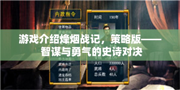 烽煙戰(zhàn)記，智謀與勇氣的策略版史詩對決