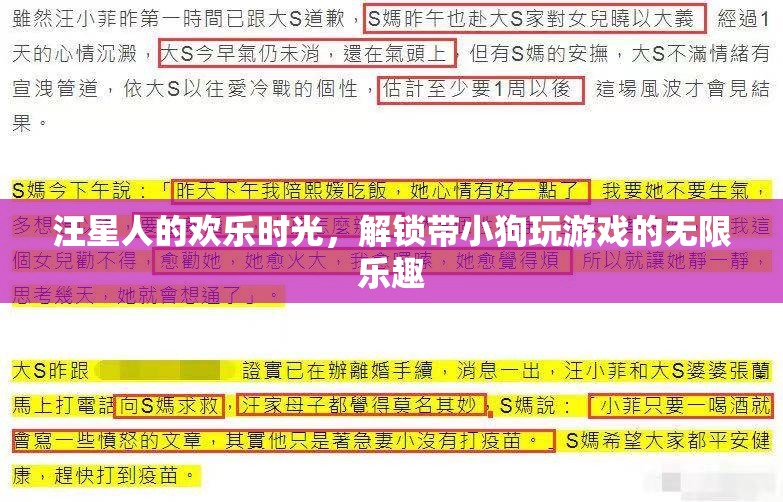 汪星人的歡樂(lè)時(shí)光，解鎖與愛(ài)寵共度的無(wú)限游戲樂(lè)趣