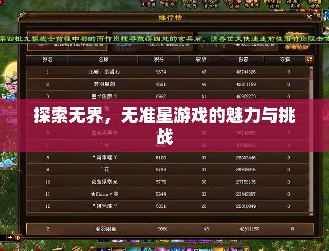無準(zhǔn)星游戲，探索無界的魅力與挑戰(zhàn)