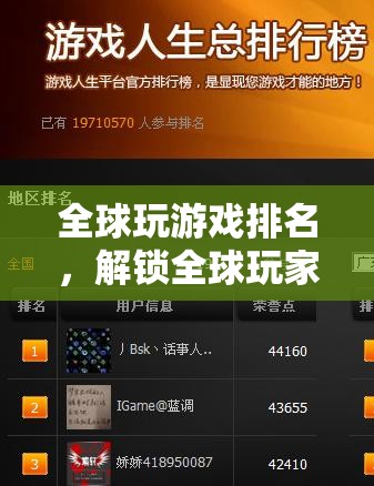 全球游戲排名，解鎖全球玩家的激情與榮耀