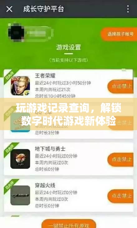 數(shù)字時(shí)代游戲新體驗(yàn)，玩游戲記錄查詢解鎖