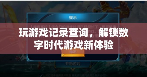 數(shù)字時(shí)代游戲新體驗(yàn)，玩游戲記錄查詢解鎖
