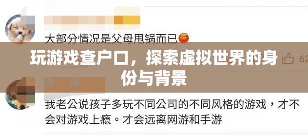 探索虛擬世界，玩游戲查戶口，揭示身份與背景