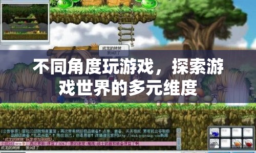 探索游戲世界的多元維度，從不同角度玩游戲