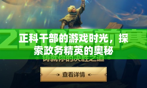 正科干部的游戲世界，政務(wù)精英的奧秘探索