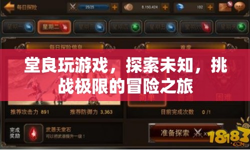 堂良的冒險(xiǎn)之旅，探索未知，挑戰(zhàn)極限