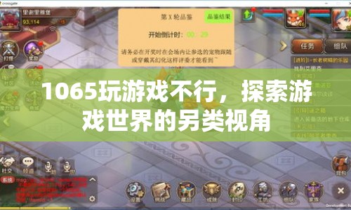 1065玩游戲不行，探索游戲世界的另類視角