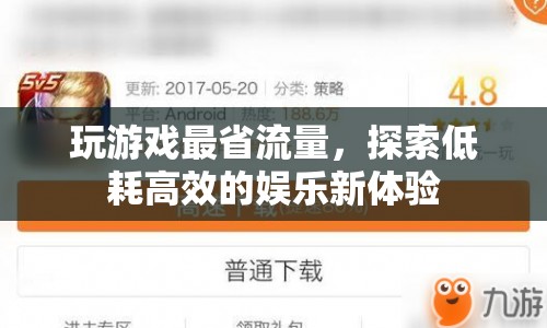 探索低耗高效的娛樂(lè)，玩游戲最省流量