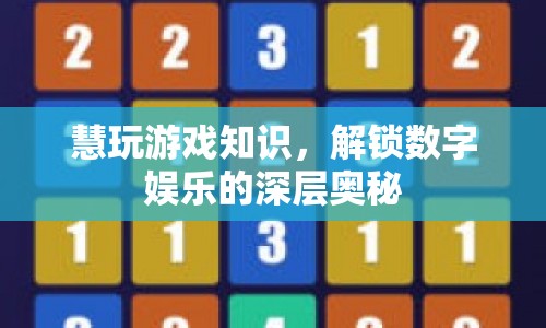 解鎖數(shù)字娛樂(lè)深層奧秘，慧玩游戲知識(shí)