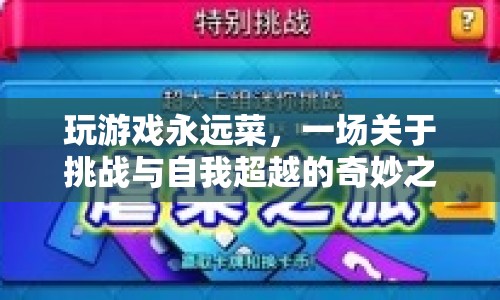 一場關于挑戰(zhàn)與自我超越的奇妙之旅，從游戲菜鳥到高手的蛻變之路