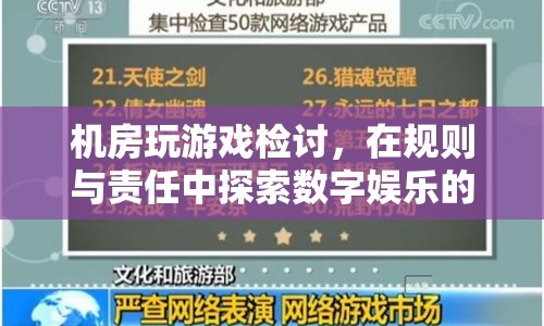 機(jī)房玩游戲檢討，探索數(shù)字娛樂的邊界與責(zé)任