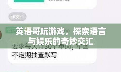 英語(yǔ)哥游戲，語(yǔ)言與娛樂的奇妙交匯