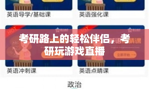 考研路上的輕松伴侶，考研玩游戲直播