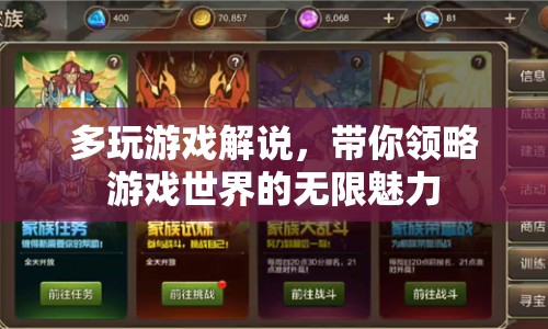 多玩游戲解說，探索游戲世界的魅力