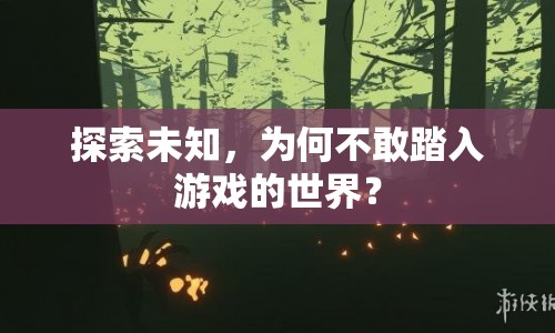 為何不敢踏入游戲的世界？探索未知的勇氣何在？  第1張