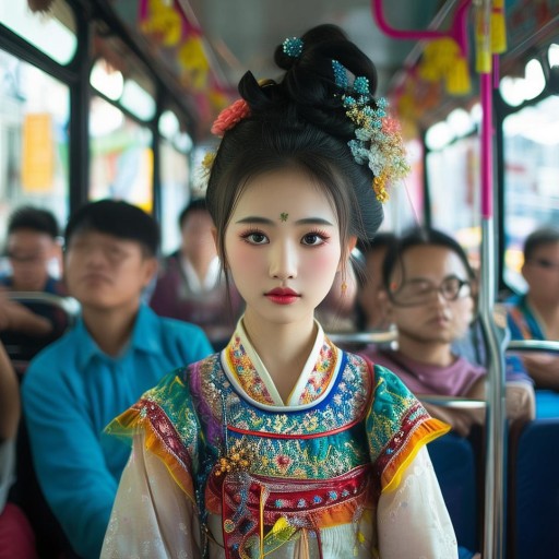 漢服女孩公交驚艷亮相，她的顏值為何如此出眾？你見過嗎？