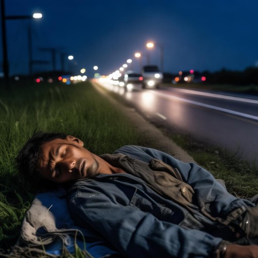 民工深夜路邊睡覺被車碾壓，安全意識何在？誰來守護(hù)他們的夜晚？